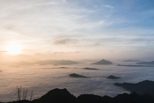 fog and cloud mountain valley landscape