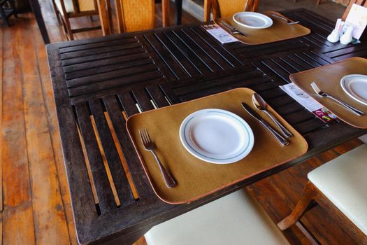 Dining table in a restaurant