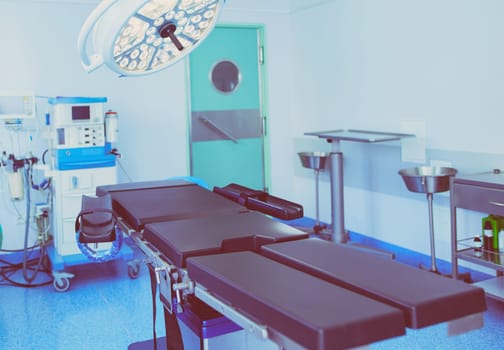 Interior of operating room in modern clinic.