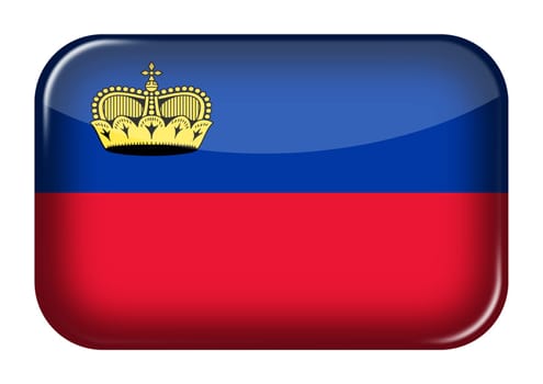 A Liechtenstein web icon rectangle button with clipping path 3d illustration