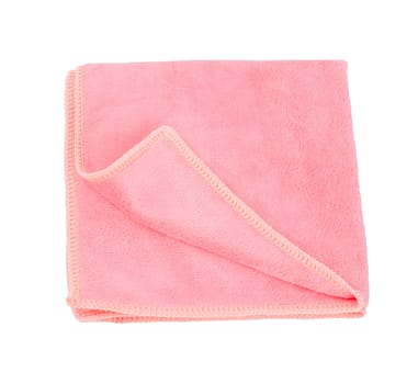 Pink Microfiber Towel isolated on white background, Save clipping path.