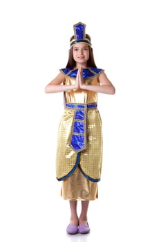 Image of lovely young girl posing in Cleopatra costume