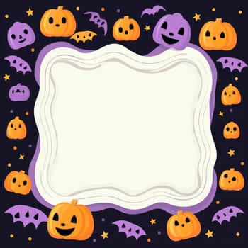 Cute Halloween borders background. Halloween day festival. Generative AI.