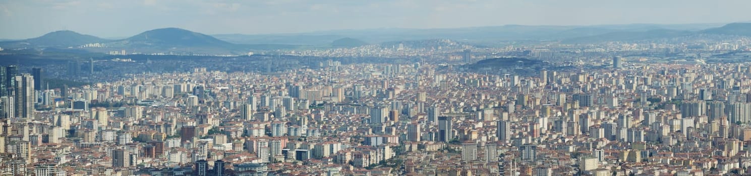 Arial View of Istanbul Asian Side Urban building blocks,