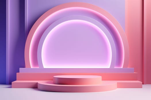 Minimal abstract colorful podium, product display. AI Generative