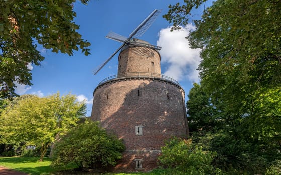 Panoramic image of windmill, Kempen, North Rhine Westphalia, Germany
