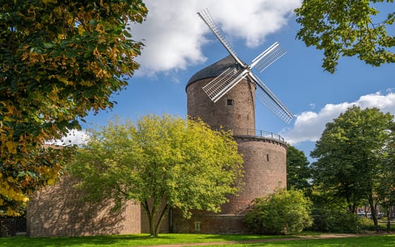 Panoramic image of windmill, Kempen, North Rhine Westphalia, Germany