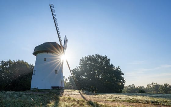 Panoramic image of windmill, Krefeld, North Rhine Westphalia, Germany