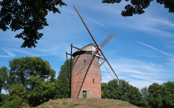 Panoramic image of windmill, Krefeld, North Rhine Westphalia, Germany