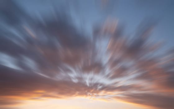 Evening sky with pastel-colored clouds