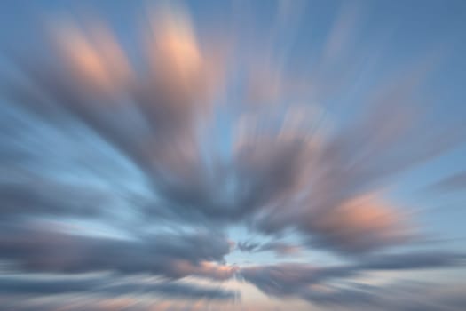 Evening sky with pastel-colored clouds