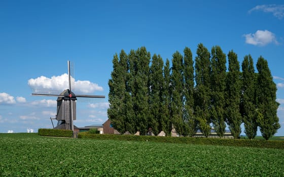 Panoramic image of windmill, Titz, North Rhine Westphalia, Germany