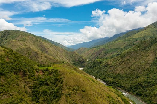 Mountain slopes with tropical vegetation. Philippines.