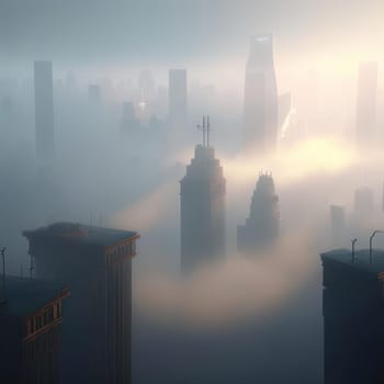 A city in the fog. Image created by AI