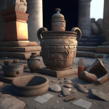 clay pots. Image created by AI