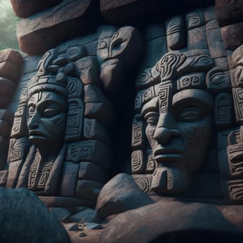 Ancient statues. Image created by AI