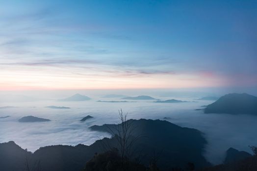 fog and cloud mountain valley landscape