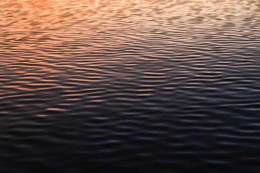 Abstract water for background river wave close up sunset