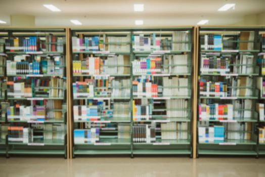 Blurred abstract background view of  library in school