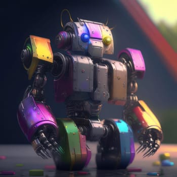 Rainbow Robot. Image created by AI