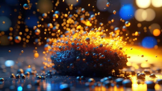 Particles with blur. Image created by AI