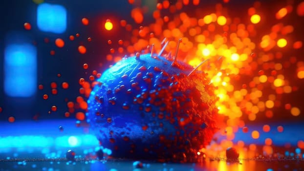 Particles with blur. Image created by AI