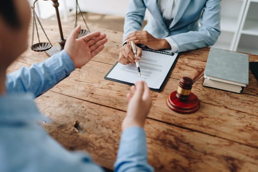 african american attorney, lawyers discussing contract or business agreement at law firm office, Business people making deal document legal, justice advice service concepts.