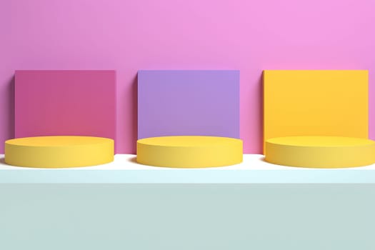 Minimal abstract colorful podium, product display. AI Generative