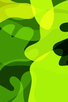 Abstract green background with different intersecting shapes