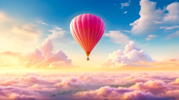 colorful hot air balloon in the sky, made with Generative AI.