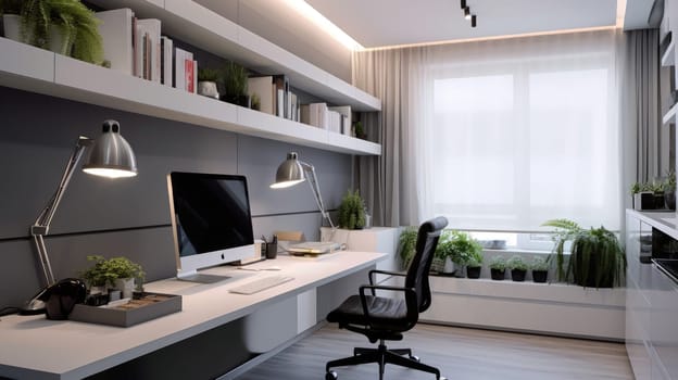 Inspiring office interior design Modern style Office featuring Sleek design architecture. Generative AI AIG 31.