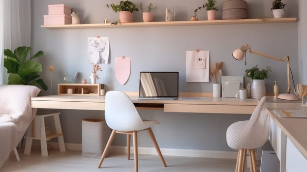 Inspiring office interior design Scandinavian style Home Office featuring Natural light architecture. Generative AI AIG 31.