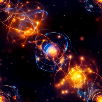 atom molecule structure under microscope, made with Generative AI