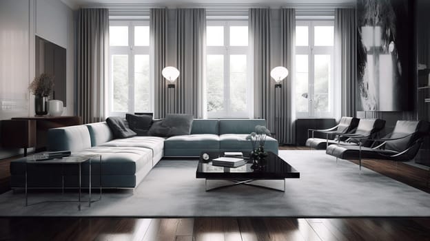 Luxurious Living-room interior - Generative AI - AI generated