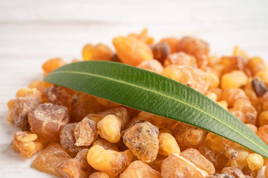 Frankincense or olibanum aromatic resin and soap for used in incense and perfumes.