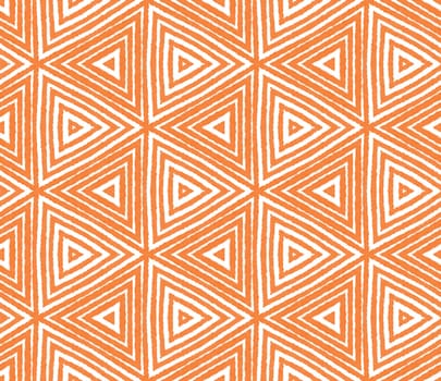 Mosaic seamless pattern. Orange symmetrical kaleidoscope background. Textile ready breathtaking print, swimwear fabric, wallpaper, wrapping. Retro mosaic seamless design.