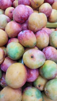 fruit mango frash food, yellow-red products in the store. High quality photo