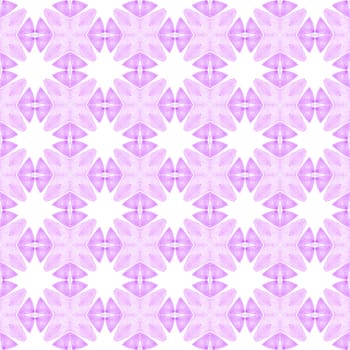 Textile ready wondrous print, swimwear fabric, wallpaper, wrapping. Purple alive boho chic summer design. Repeating striped hand drawn border. Striped hand drawn design.