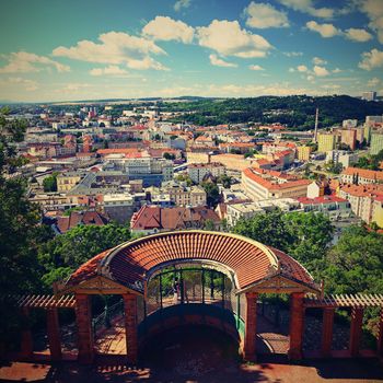 City of Brno - Czech Republic - Europe. Beautiful views of the city and houses on a sunny summer day.