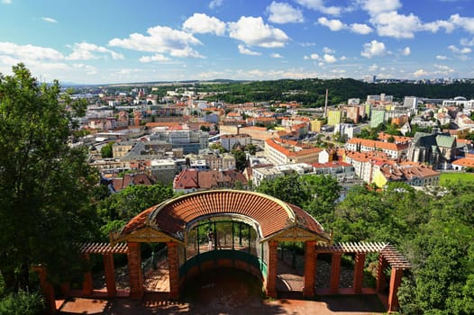 City of Brno - Czech Republic - Europe. Beautiful views of the city and houses on a sunny summer day.