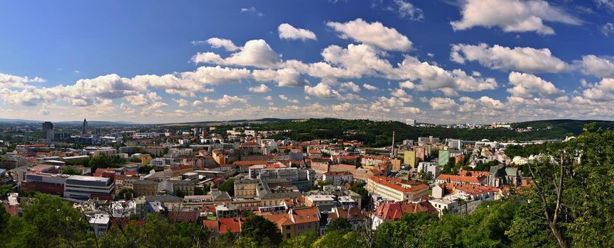 City of Brno - Czech Republic - Europe. Beautiful views of the city and houses on a sunny summer day.