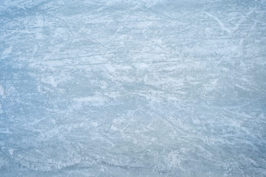 Ice rink surface close up. Close up of ice texture on outdoor natural ice rink
