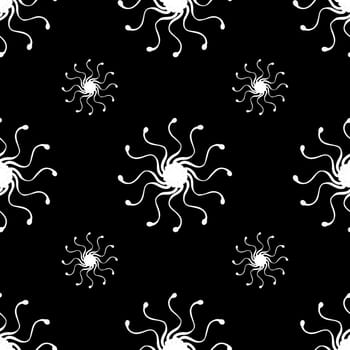 Black and White Seamless Pattern with Hand Drawn Snowflakes. Digital Paper with Snowflakes Drawn by Colored Pencils. Winter Seamless Background for Christmas, New Year, Xmas.