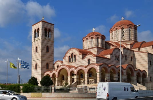 Limassol, Cyprus - Oct 08. 2019. the Sacred Temple of Saint Arsenius of Cappadocia and Paisios the Athonite