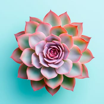 The succulent plant is a close-up view from above. Minimalism.