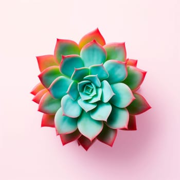 The succulent plant is a close-up view from above. Minimalism.