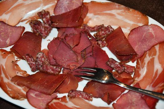 plate with Austrian ham and sausage
