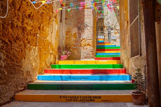 View of the Staircase of the famous Sicilian writers, Porto Empedocle