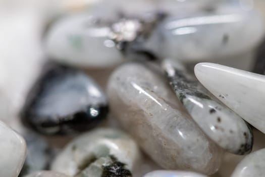 Pile of Polished moon stones in a group . High quality photo