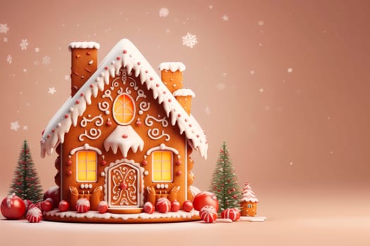 Christmas gingerbread house. Mockup.
